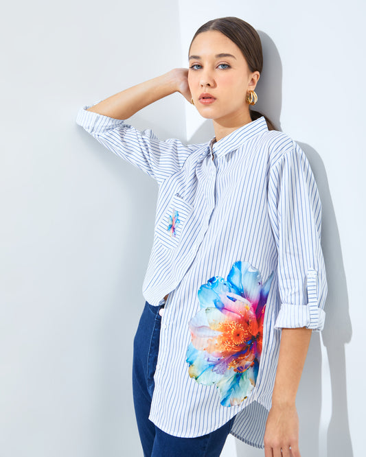 Lucilla Shirt White-Blue