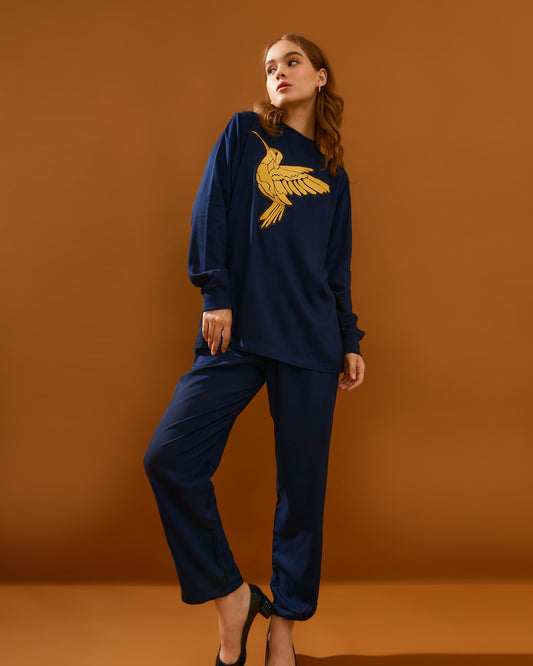 Huri Gold Embro Navy