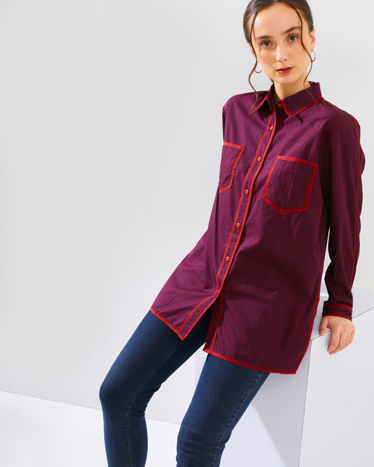 Vivie Top Black- Maroon