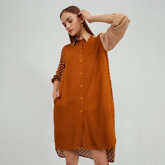 Bechara Shirt Dress Mustard